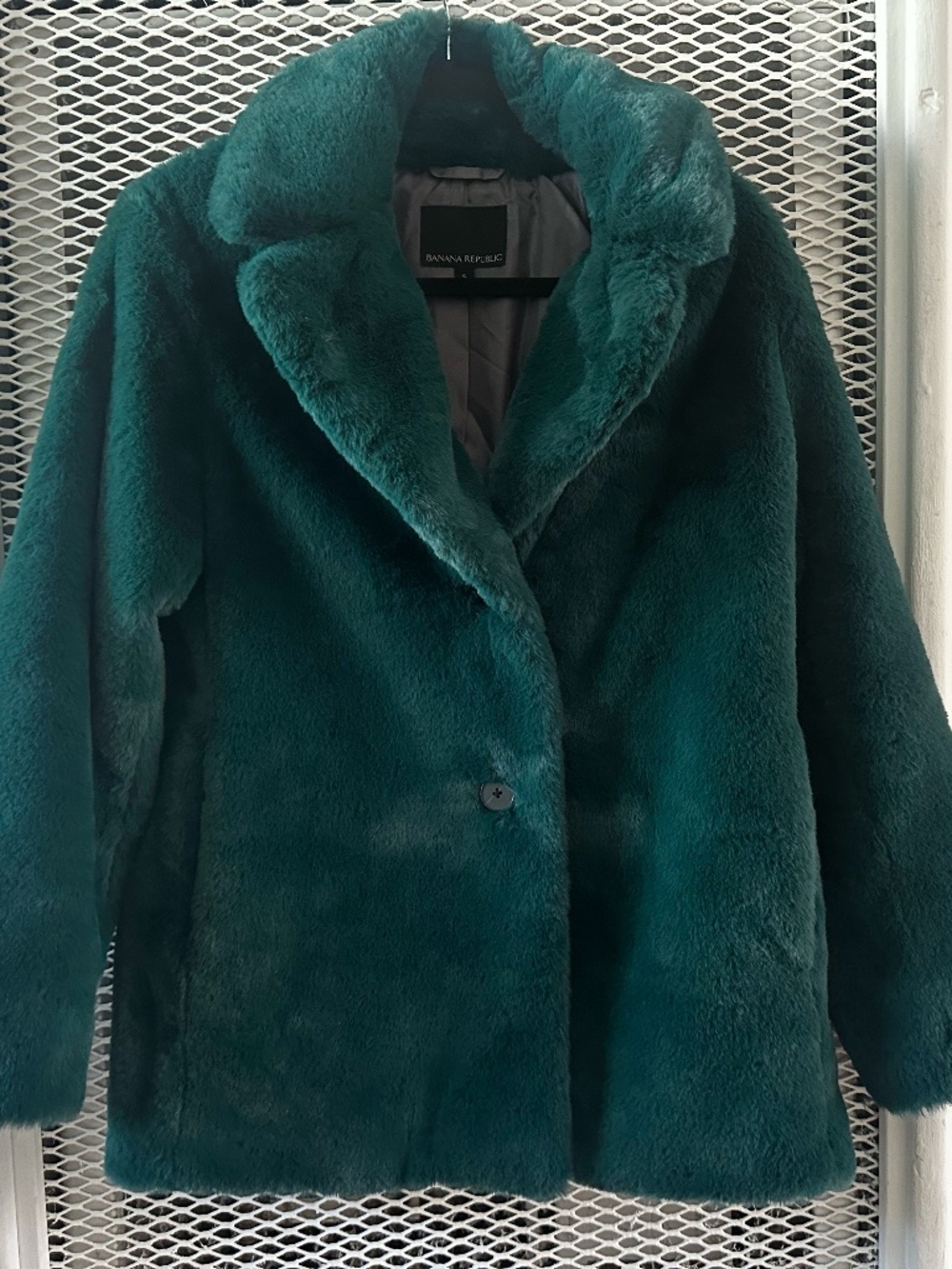 Banana Republic Faux Fur Blue Coat